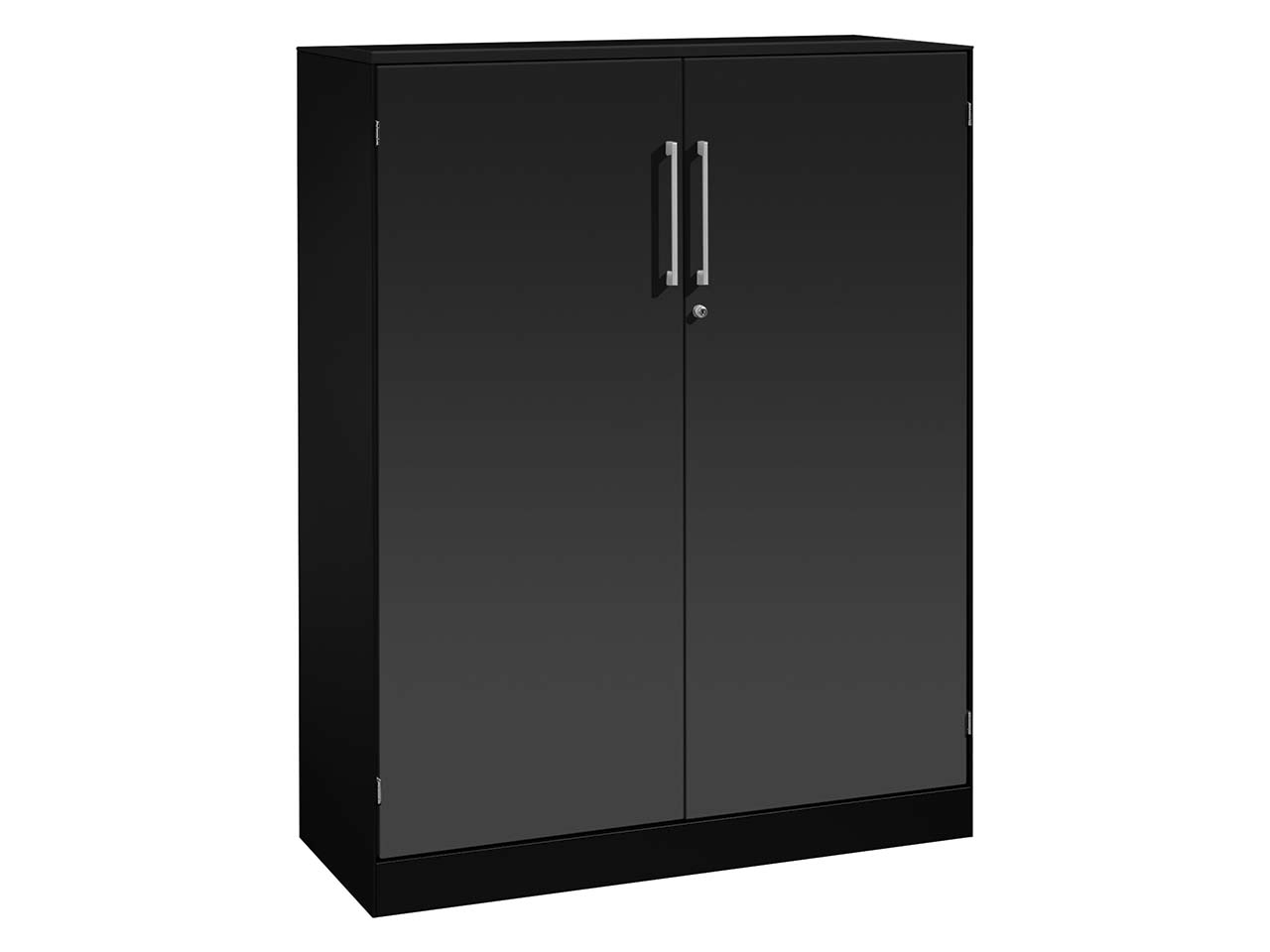 Flügeltürenschrank "CONTACT", Höhe 131 cm  (BxT) 80 x 43,5, schwarz
