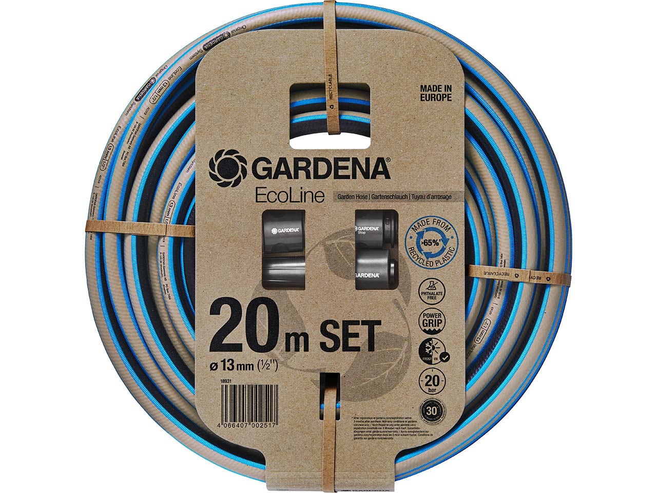 Gardena Schlauch-Set "EcoLine" Ø 13 mm (1/2") mit Systemteilen, 20 m