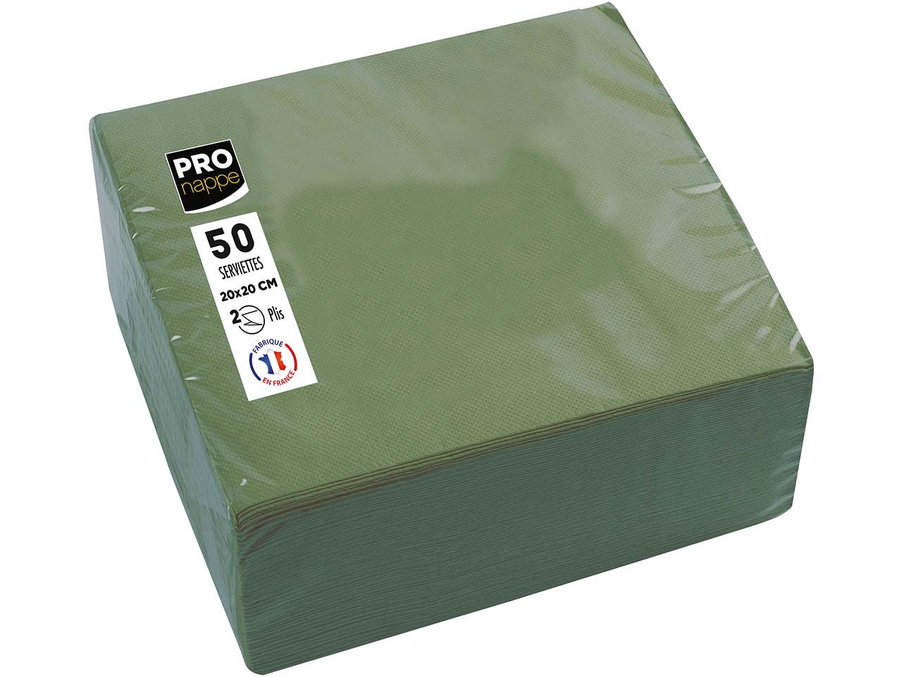50 ProNappe Cocktail-Servietten 20 x 20 cm, olivgrün