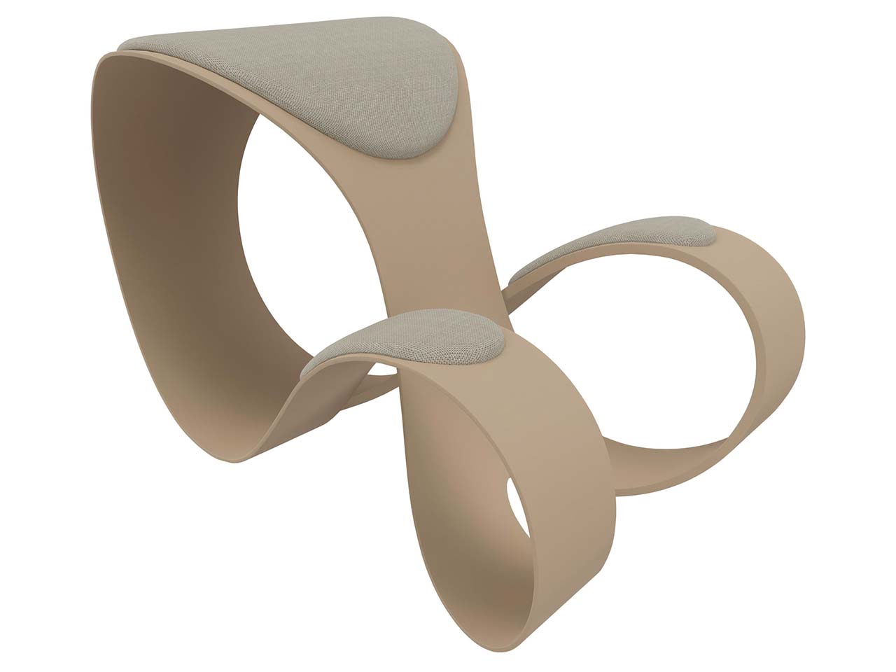Quadrifoglio Kniehocker "Moon" Gestell beige, Bezug beige