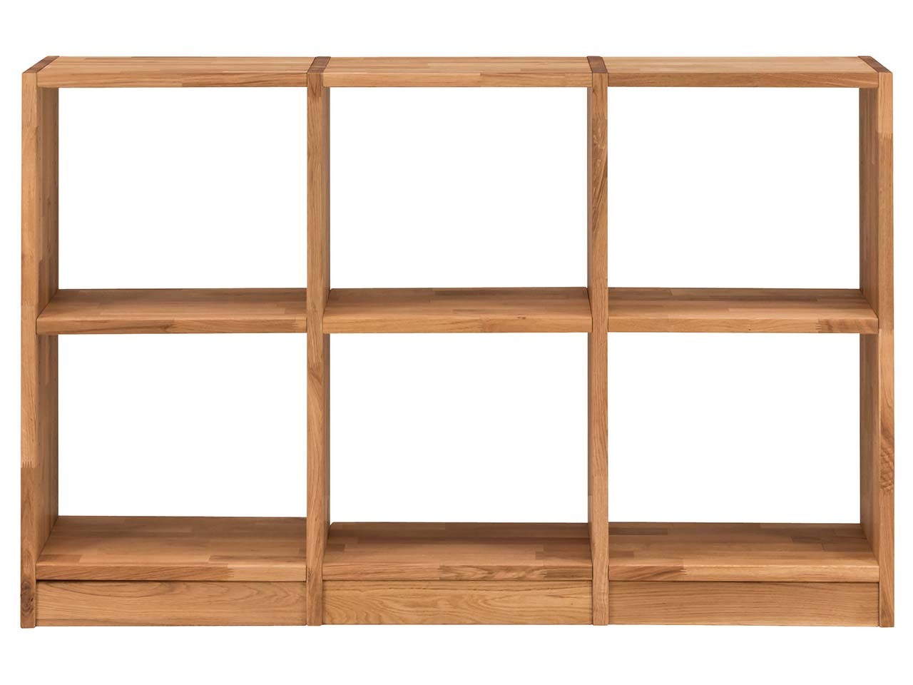 Regal "Grid" 3 x 2 Fächer, B 136 x H 87 x T 34 cm, Wildeiche geölt