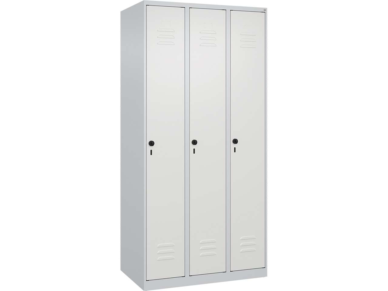 C+P Spind Classic PLUS, 3 Abteile, 1850x900x500mm, Lichtgrau/Verkehrsweiß