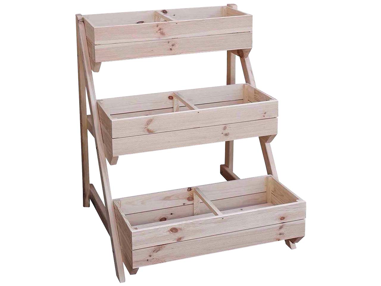 Pflanztreppe mit Kästen, B 80 x T 84 x H 100 cm, unbehandelt
