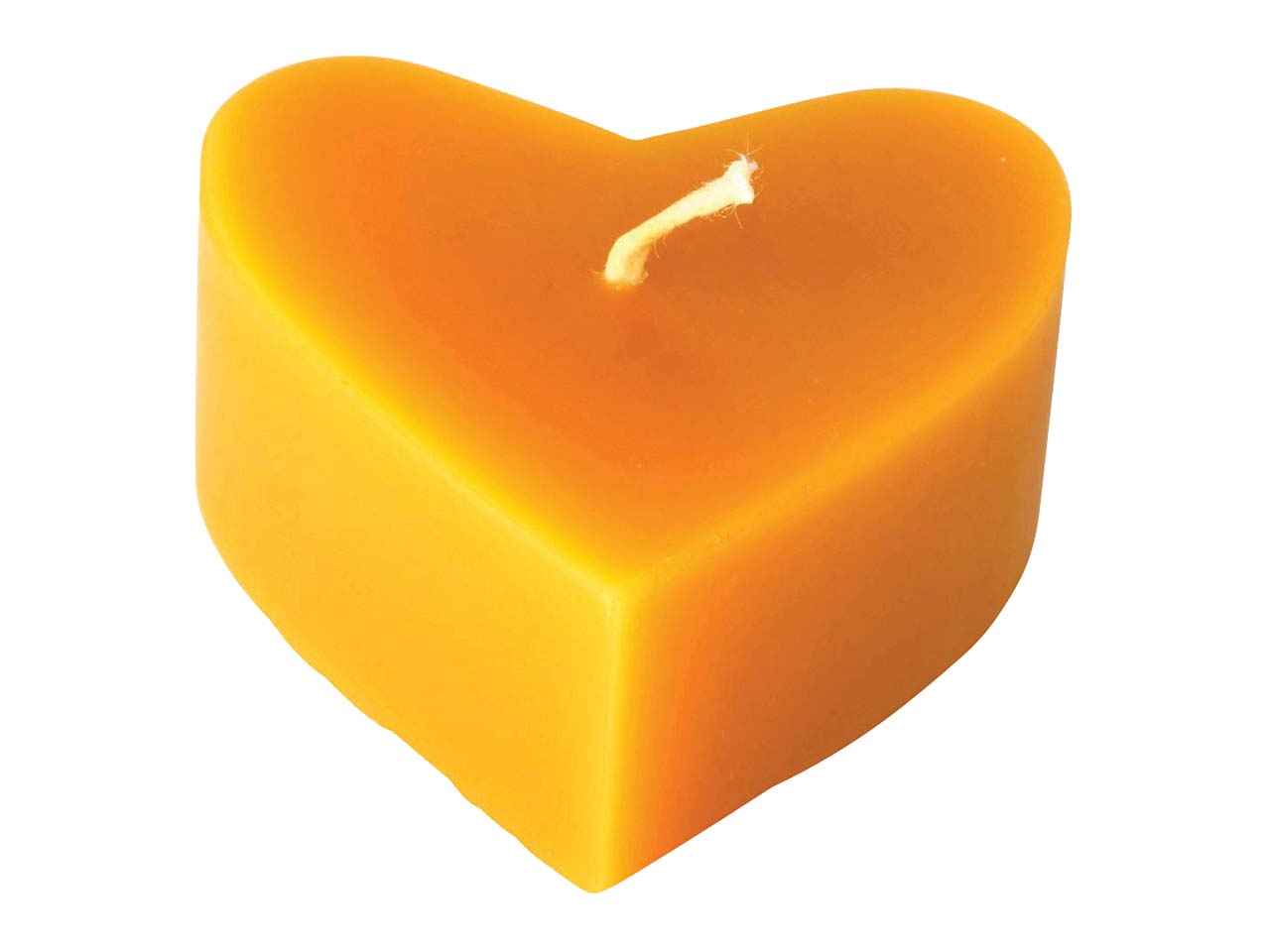 Hahn Kerze in Herzform aus Bienenwachs 2,8 x 6,5 cm