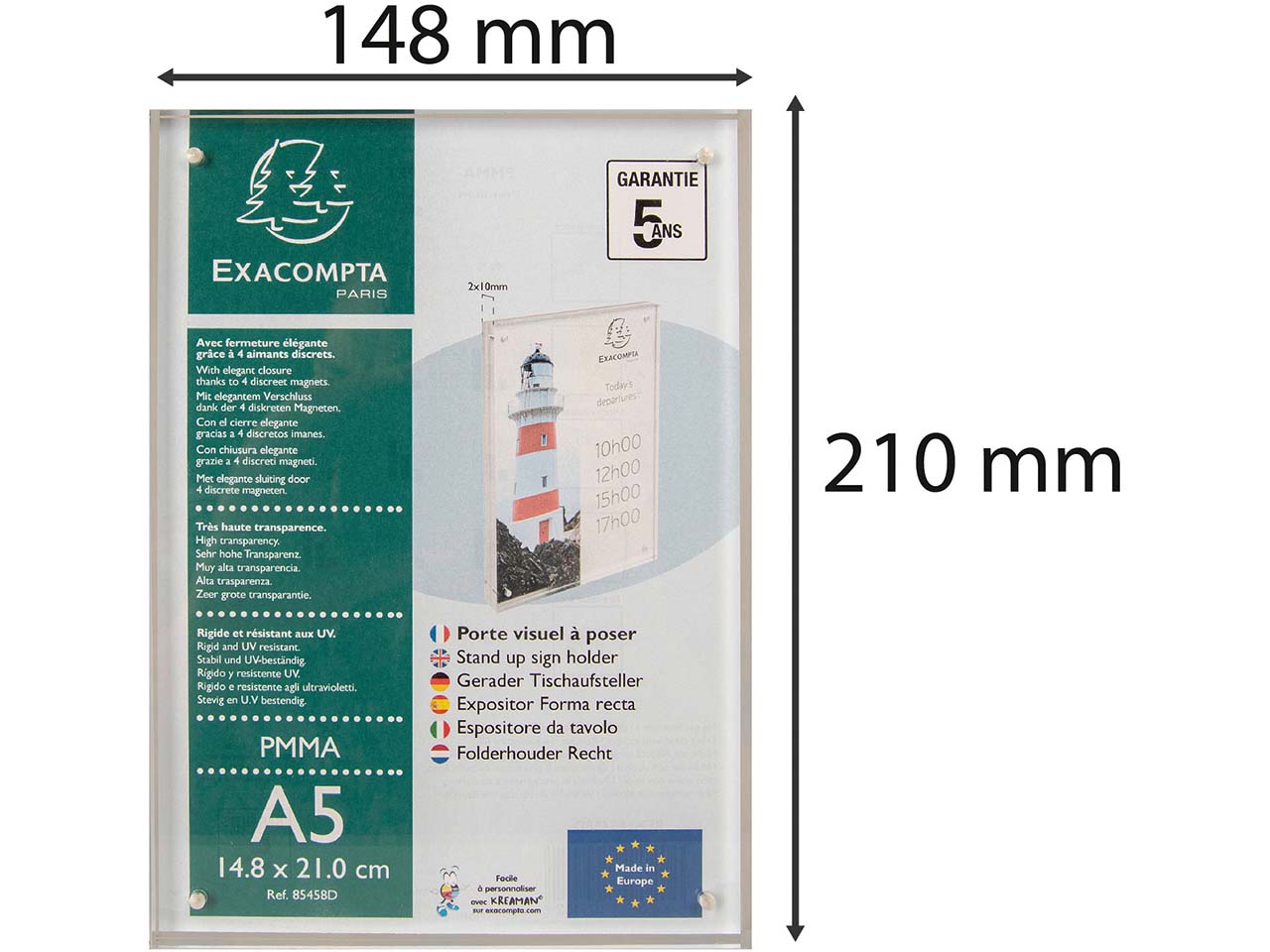 Exacompta Tischaufsteller "Exacryl" mit Magnetverschluss (2x10mm) DIN A5 Exacompta Tischaufsteller "Exacryl" mit Magnetverschluss (2x10mm) DIN A5