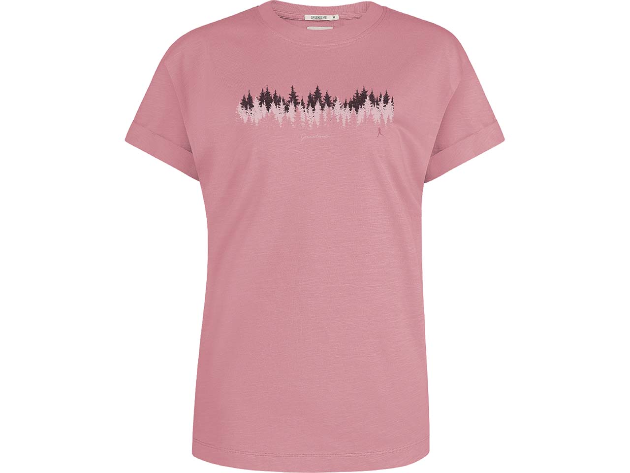 GREENBOMB Bio-Damen-T-Shirt "Forest Jog" mit Roll-Up-Ärmel, old rose, Gr. L
