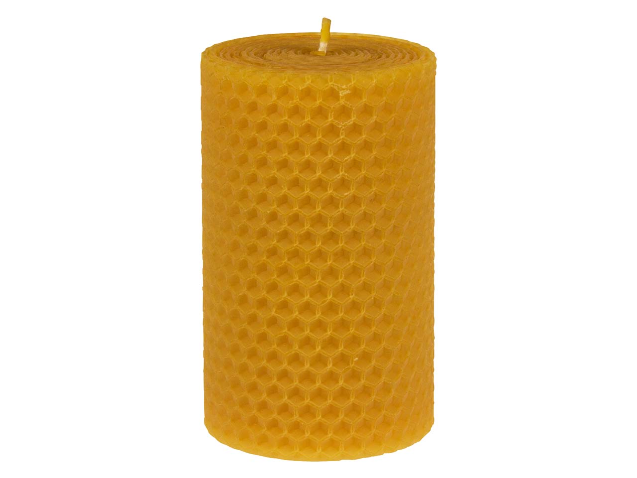 Hahn Stumpenkerze mit Wabenmuster aus Bienenwachs, 10 x 5,8 cm