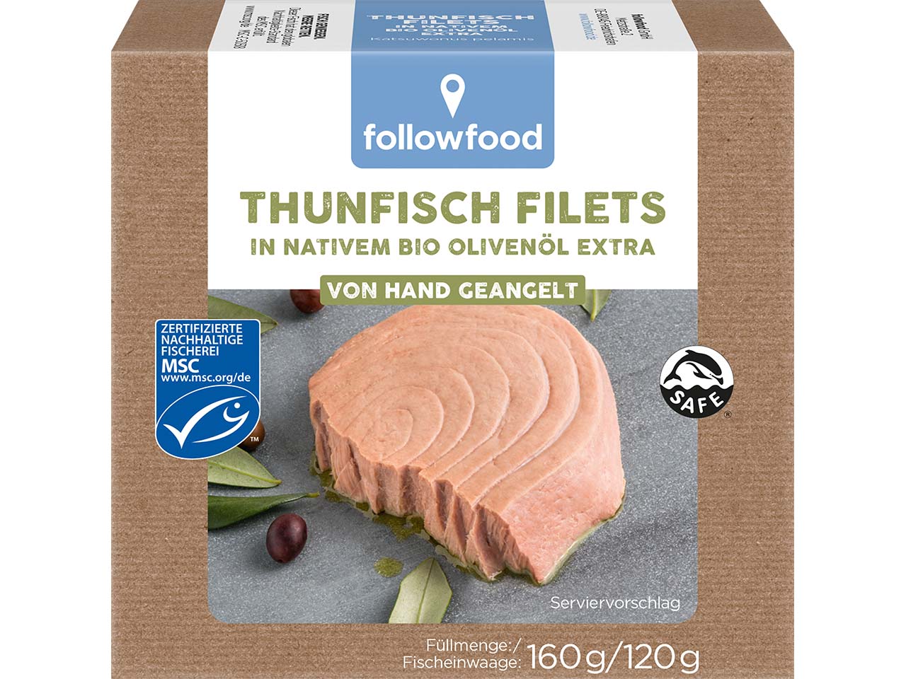 followfood Thunfisch-Filets in Bio-Olivenöl, 160 g