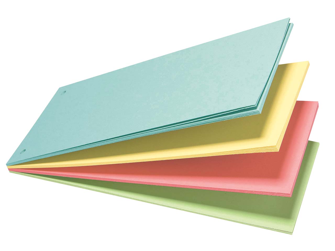 Trennstreifen-Block farbig sortiert (blau, gelb, rot und grün)