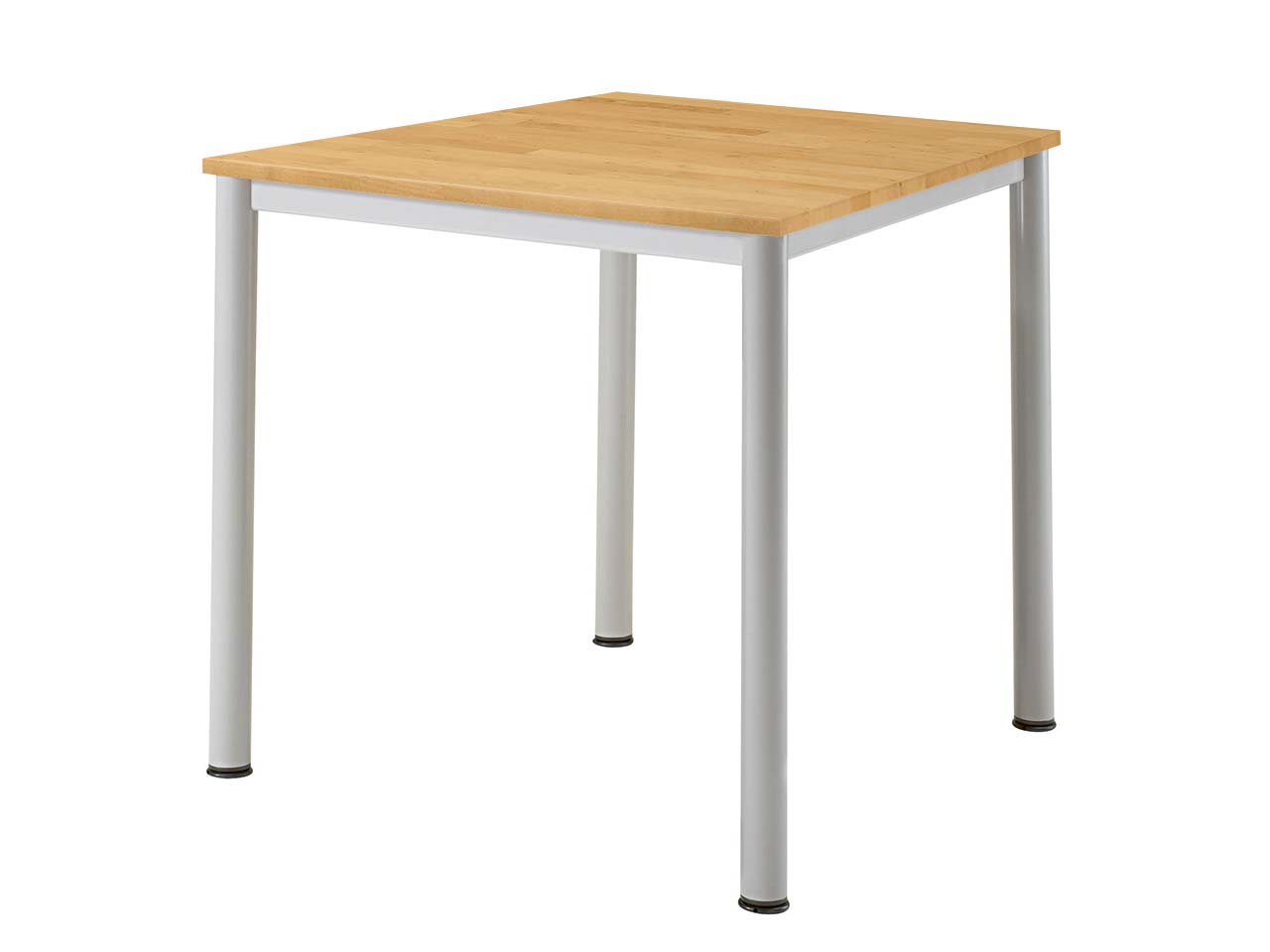 Konferenztisch "CONTACT Base" rechteckig, 80 x 80 cm, silber, Buche geölt