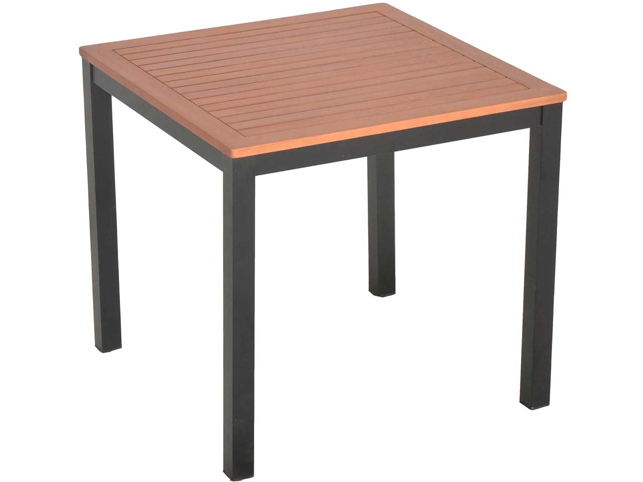 Gartentisch "BERN" B 80 x T 80 x H 74 cm, Eukalyptus geölt, Alu schwarz