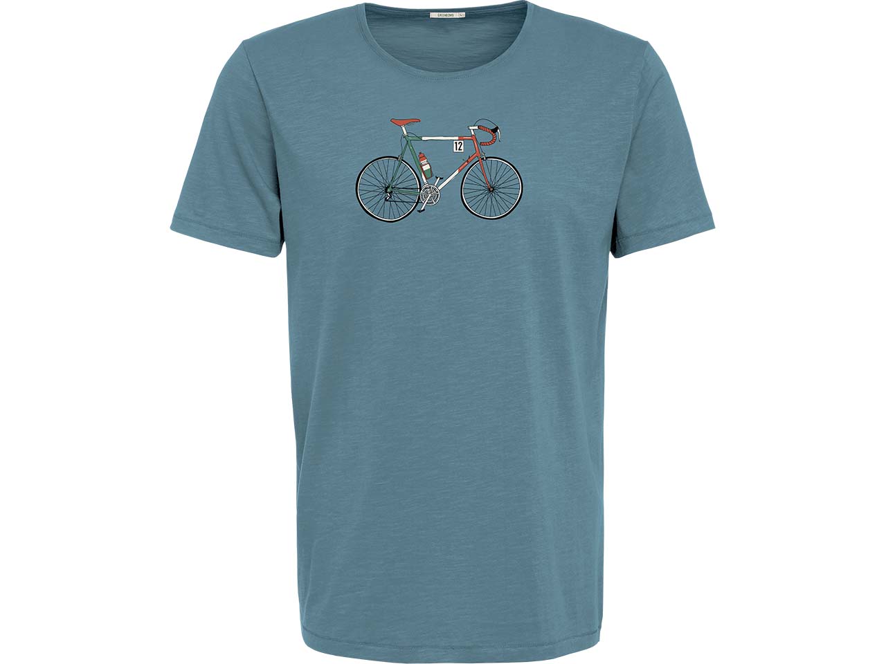 GREENBOMB Bio-Herren-T-Shirt "Bike Enzo" mit Rundhalsausschnitt, sloppy blue, Gr. XL