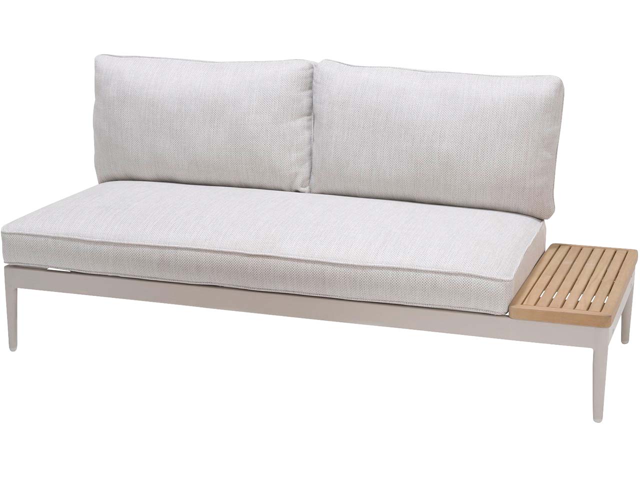 2-Sitzer Gartensofa  "Topaz" mit 2 Rückenlehnen, mit Ablage aus Teakholz, ecru