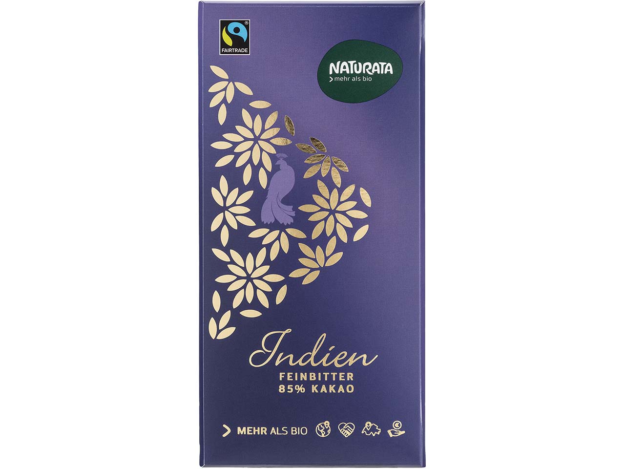 NATURATA Bio-Feinbitter-Schokolade "Indien" 85 % Kakao, 100 g NATURATA Bio-Feinbitter-Schokolade "Indien" 85 % Kakao, 100 g