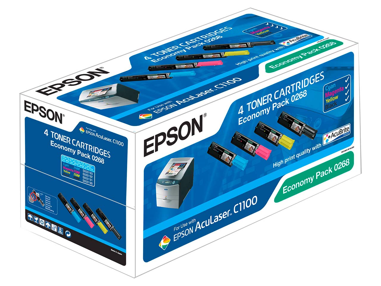Epson 4er Set Toner S050268 schwarz, cyan, magenta, gelb