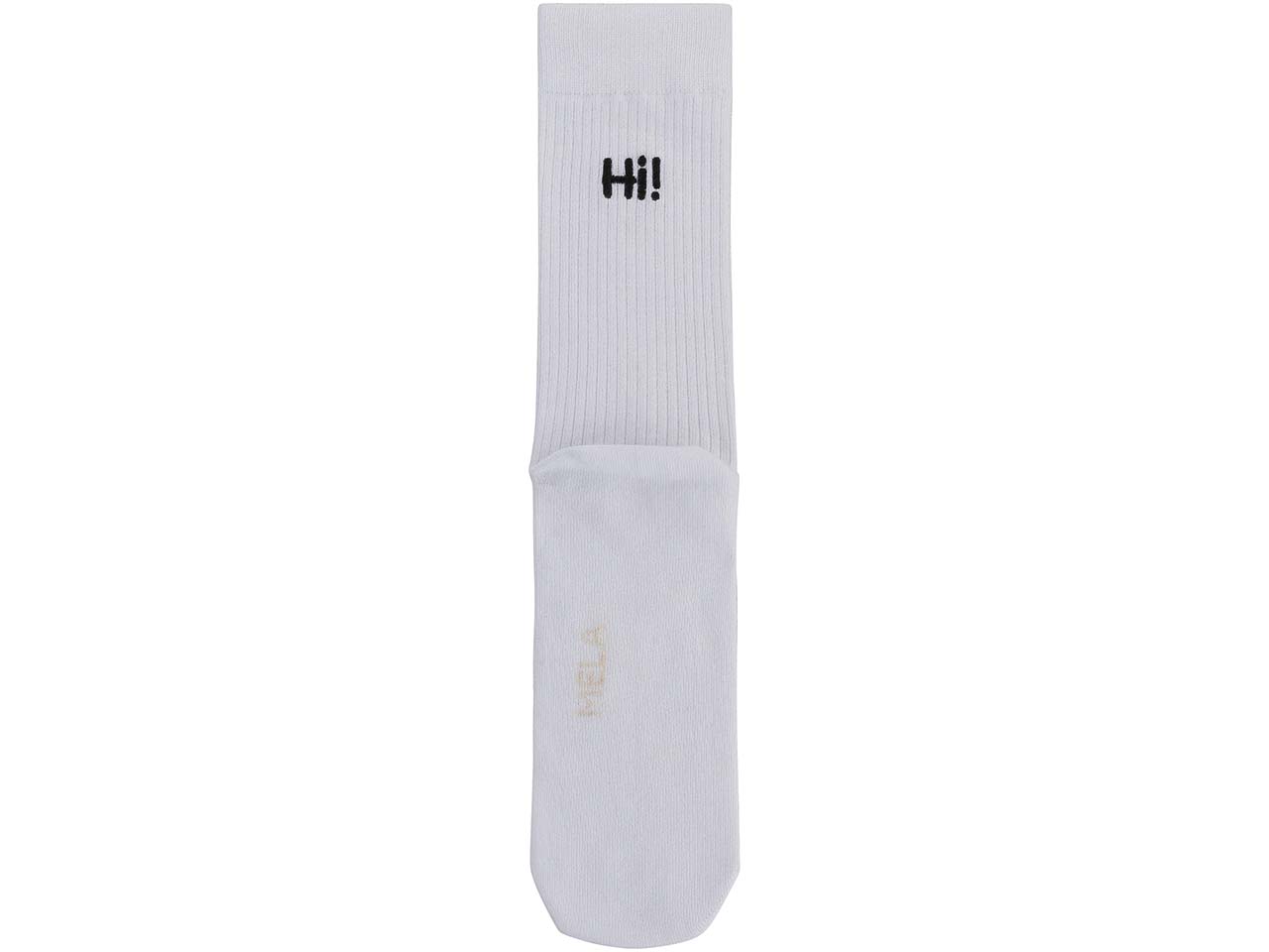 MELA Bio-Socken "Hi", gerippt, weiß, Gr. 39/42