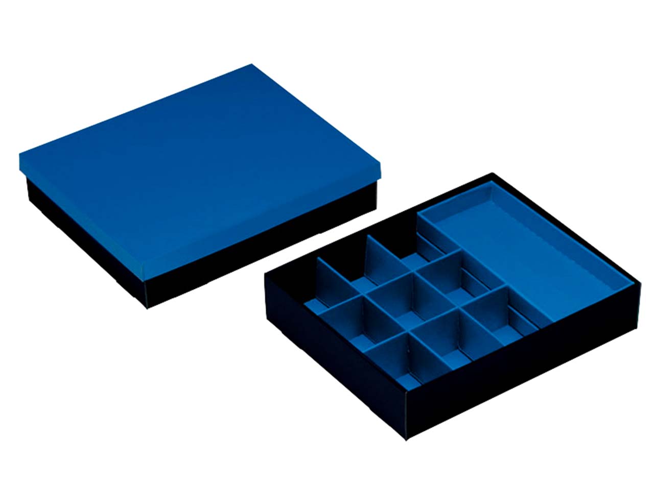 Nips Schoolbox Karton mit Deckel schwarz/blau