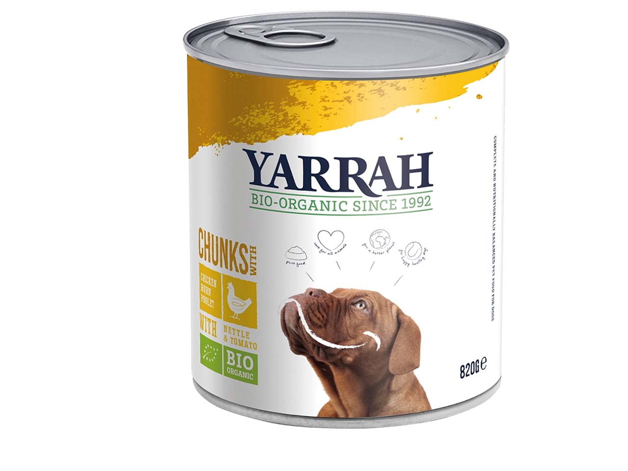 YARRAH Bio-Nassfutter in Soße für ausgewachsene Hunde, Huhn, 820 g