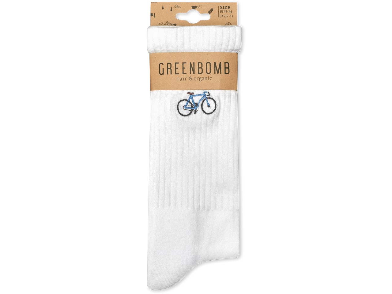 GREENBOMB Bio-Socken "Bike Vintage", white, Gr. 37/40