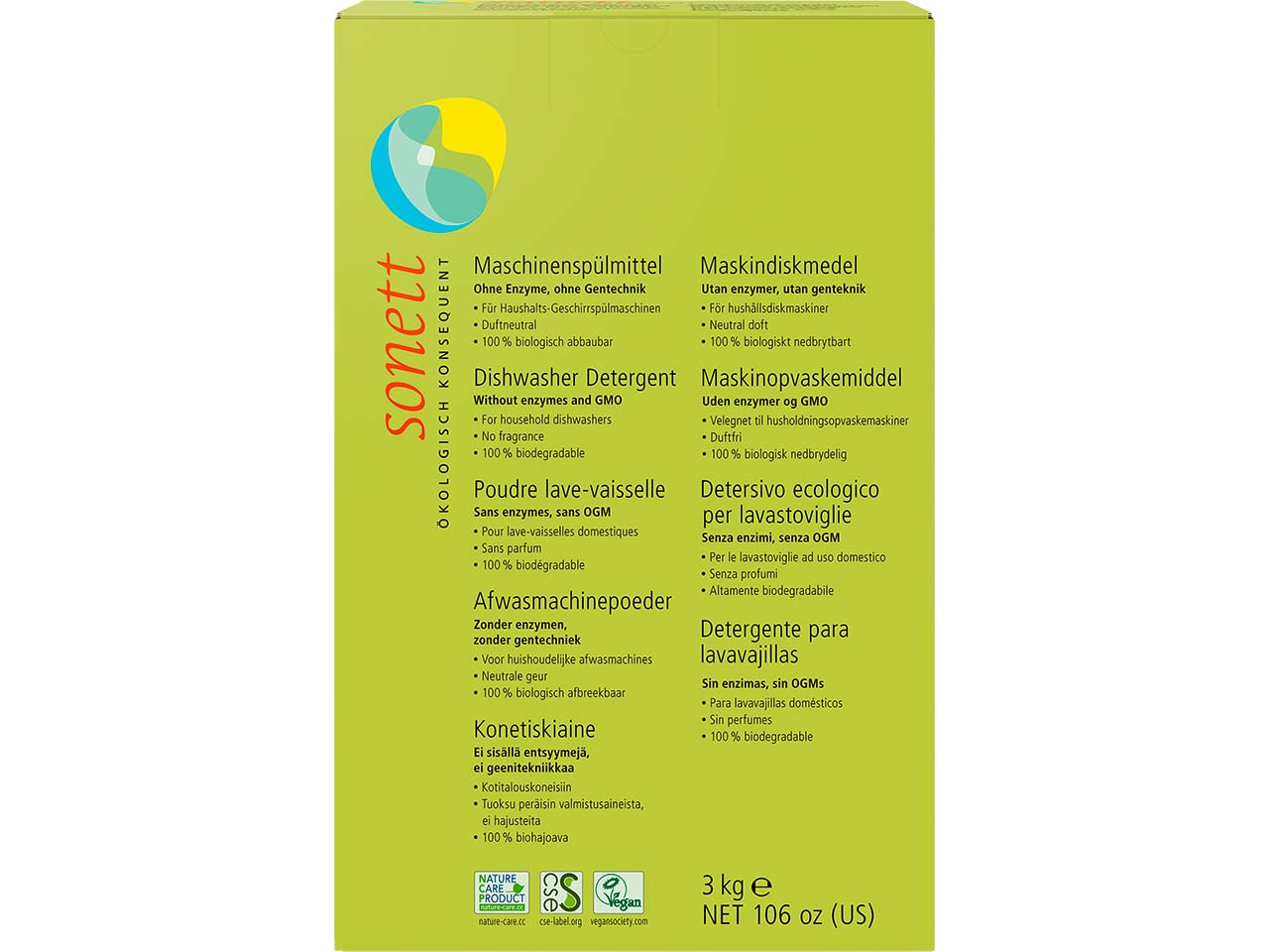 Sonett Geschirrspülmaschinenpulver, 3 kg