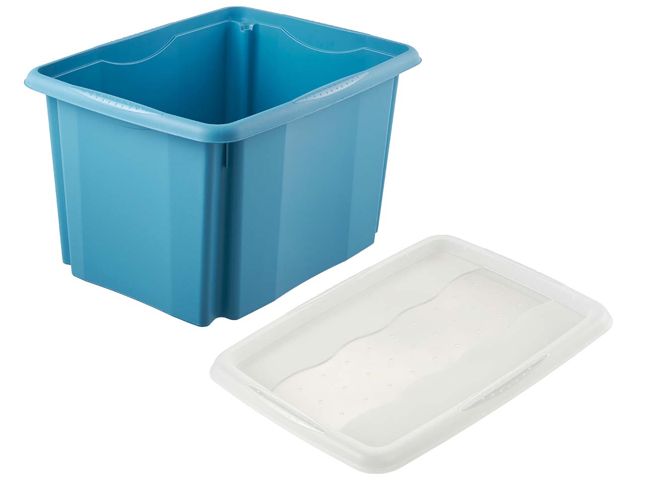 keeeper Aufbewahrungsbox "Emil Eco Line" mit Deckel "Emilia", 44,5x34,5x27 cm, 30 l, blau
