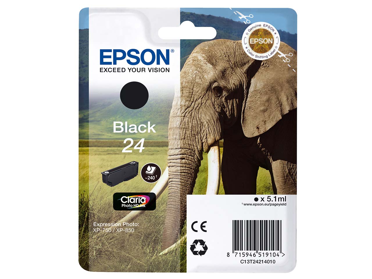 Epson Tintenpatrone T2421 schwarz