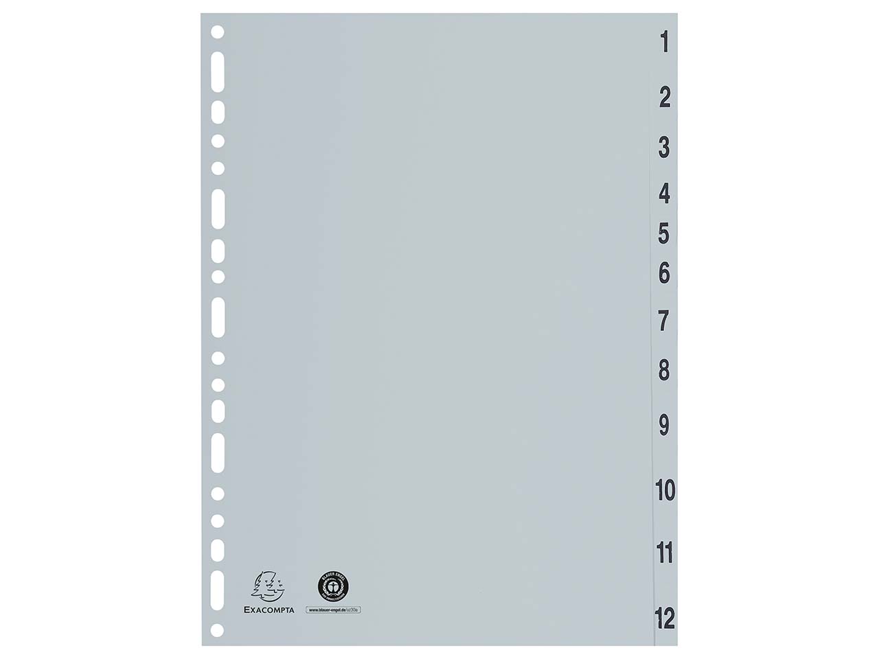 Exacompta Register aus Recyclingkunststoff 12-teilig, DIN A4
