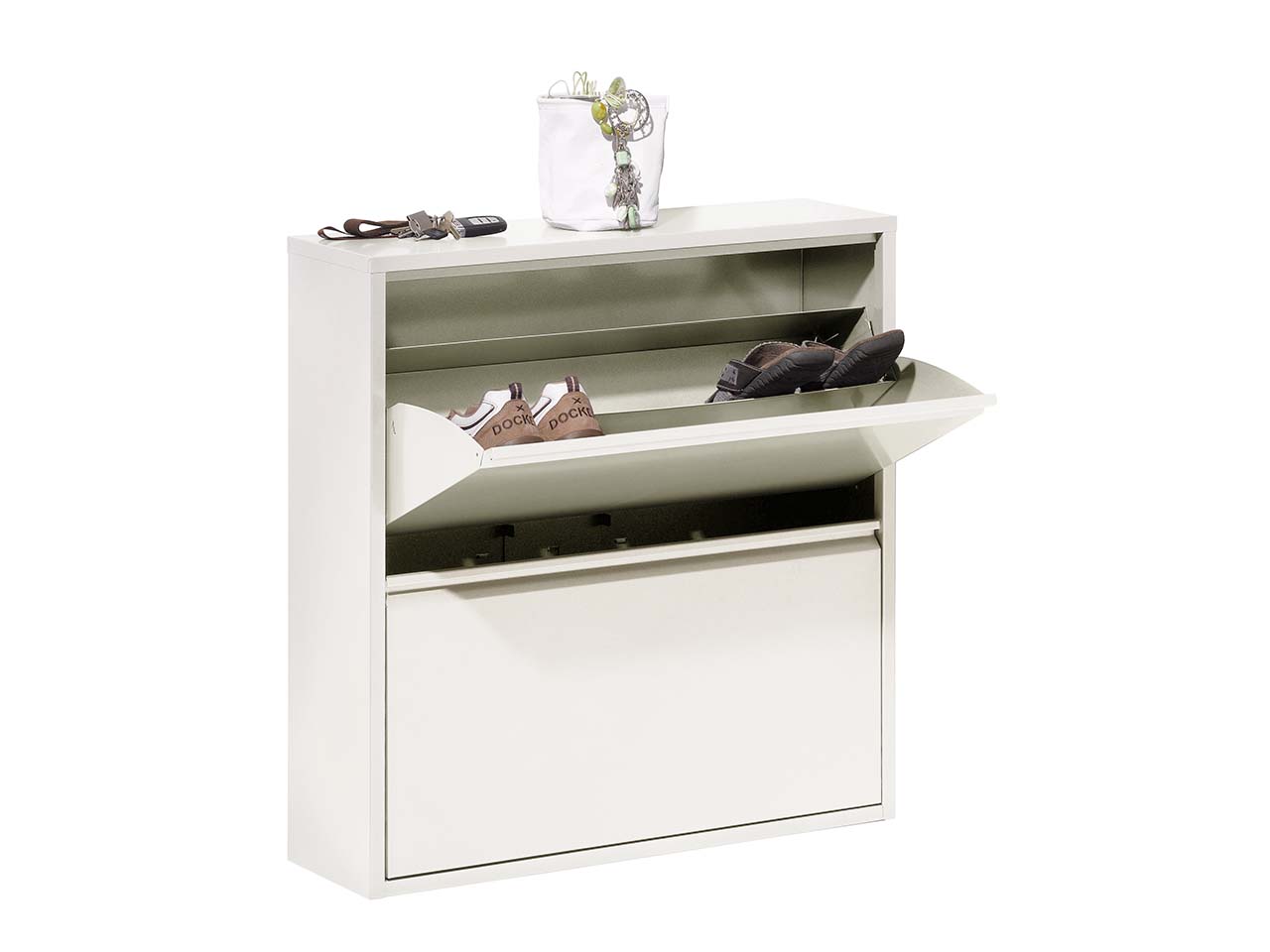 Metall-Schuhschrank "Big One Shoe 2" weiß