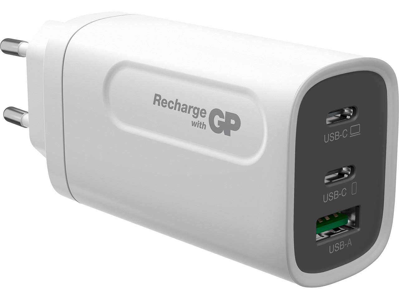 GP Battery USB-Ladegerät "GP GM3A" 65 W, 3 Länderadapter, 2x USB-C 1x-USB-A