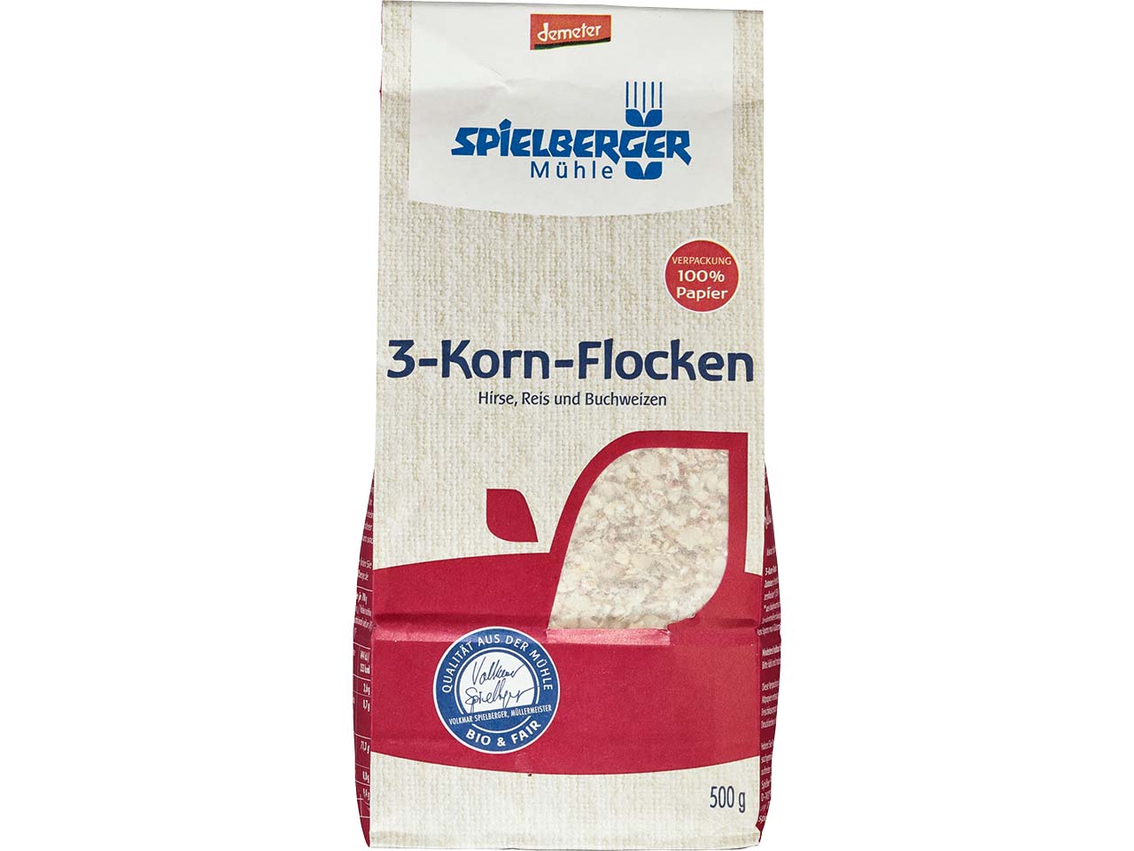 Spielberger Mühle Bio-3-Korn Flocken, 500 g