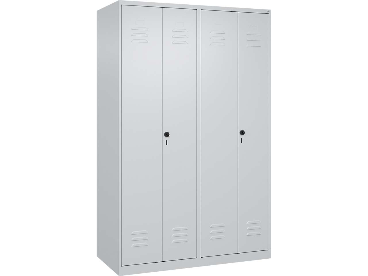 C+P PSA Doppel-Spind Classic PLUS, 4 Abteile, 1850x1200x500mm, Lichtgrau/Lichtgrau