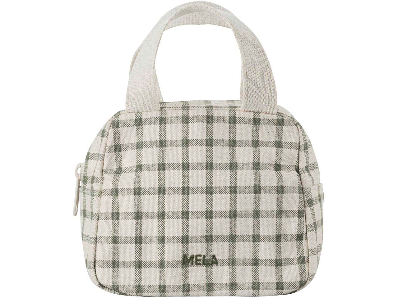 MELA Bio-Organizer-Tasche 'SHAILA' 1,5 l, greige/green grid print