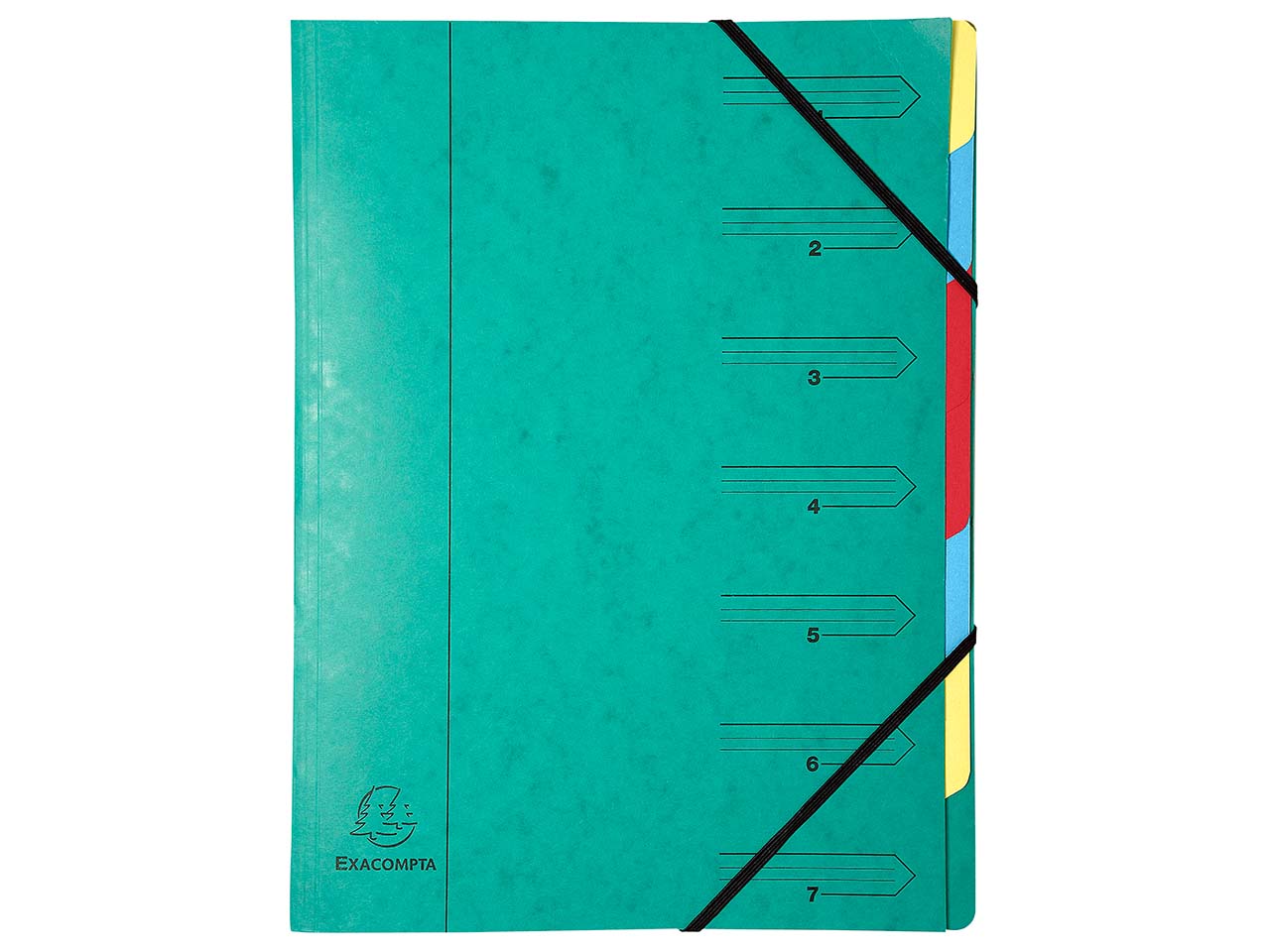 Exacompta Ordnungsmappe mit 7 Fächern, grün DIN A4