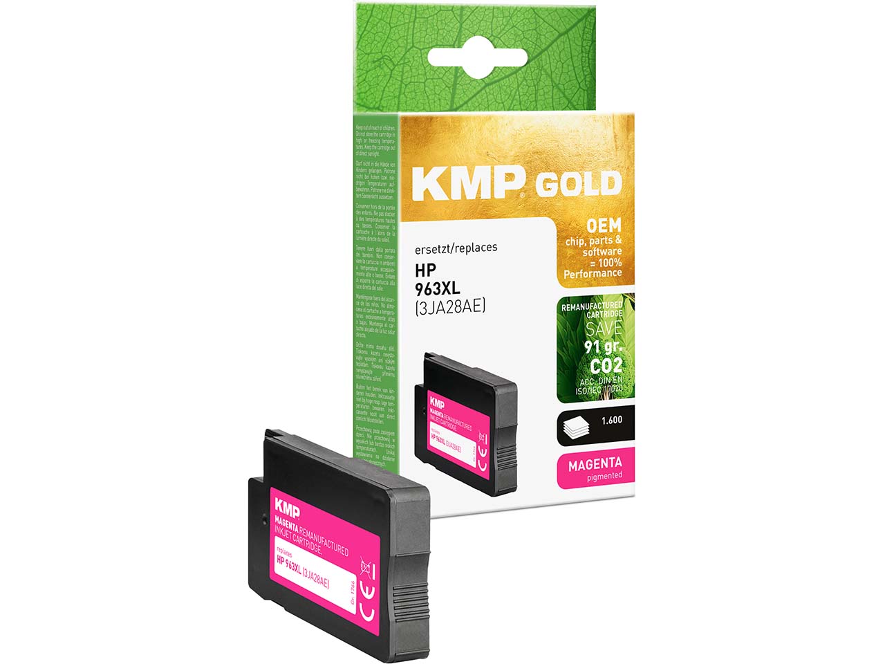 KMP Tintenpatrone ersetzt hp 3JA28AE, Nr. 963XL magenta