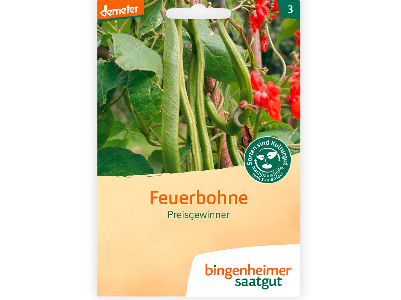 bingenheimer saatgut Bio-Samen Feuerbohne "Preisgewinner", 1 Stk.