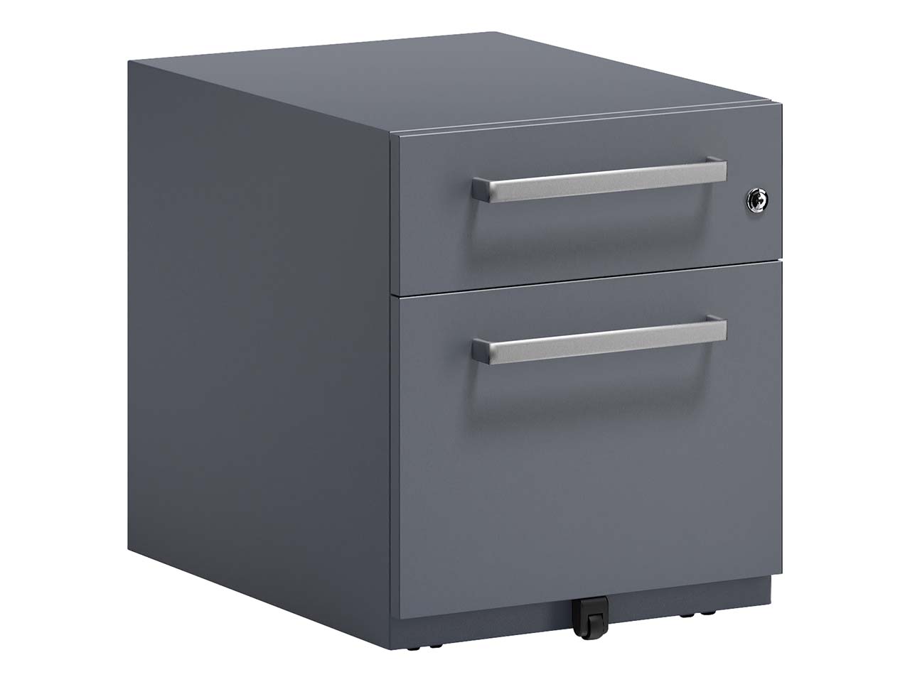BISLEY Rollcontainer "Note" mit Griff, 1 Schublade, 1 HR T 56,5 cm anthrazitgrau