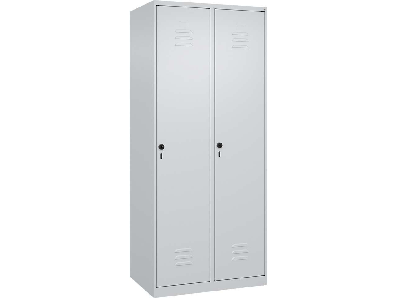 C+P Spind Classic PLUS, 2 Abteile, 1850x800x500mm, Lichtgrau/Lichtgrau