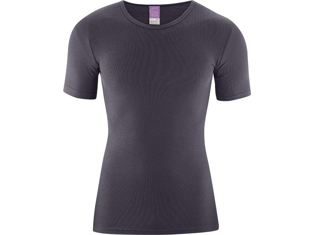 Living Crafts Bio-Herren-T-Shirt "JACOB" mit Rundhalsausschnitt, navy graphite, Gr. XXL