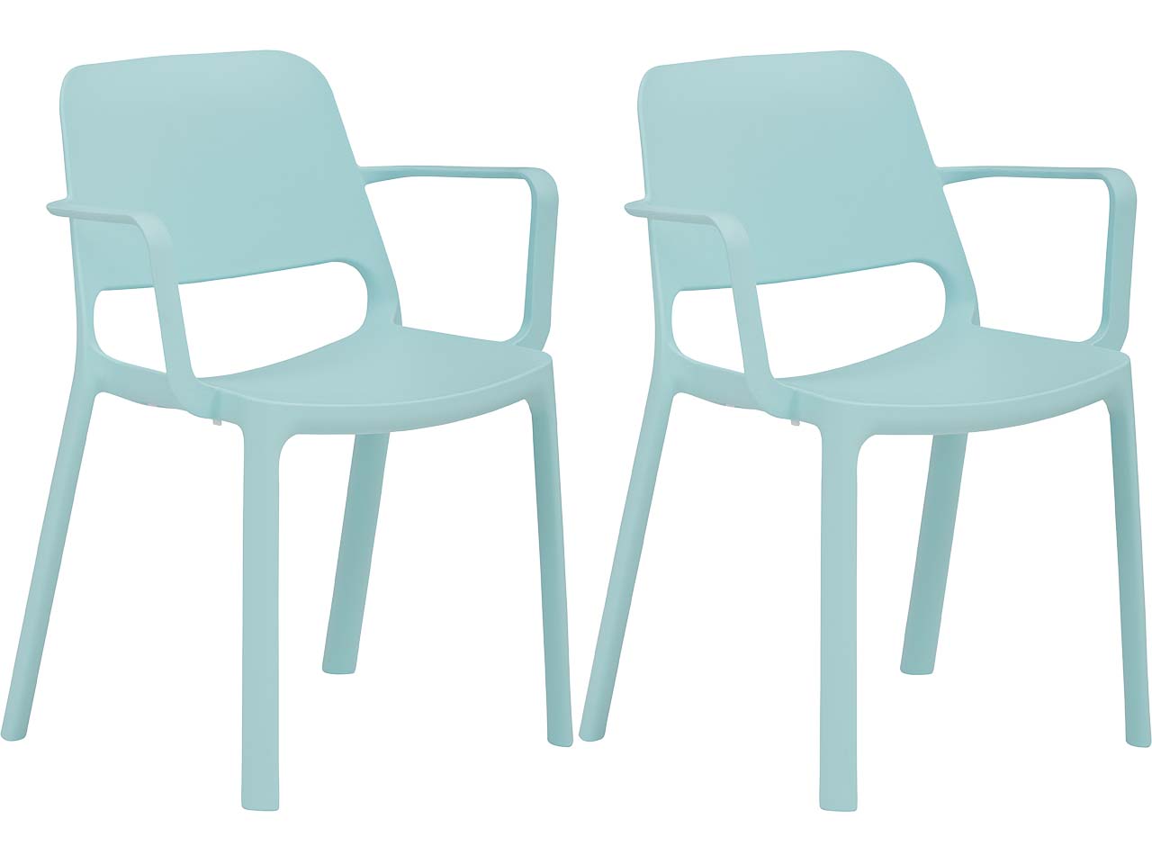2x Besucherstuhl mit Armlehnen "2051" himmelblau
