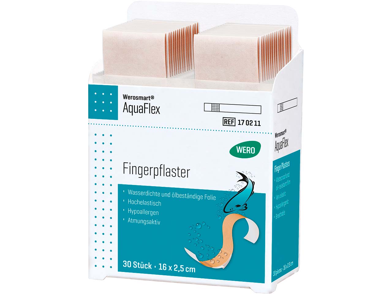 WERO Werosmart Aquaflex Fingerpflaster, 16 x 2,5 cm, 30 Stück für WERO Smart Box