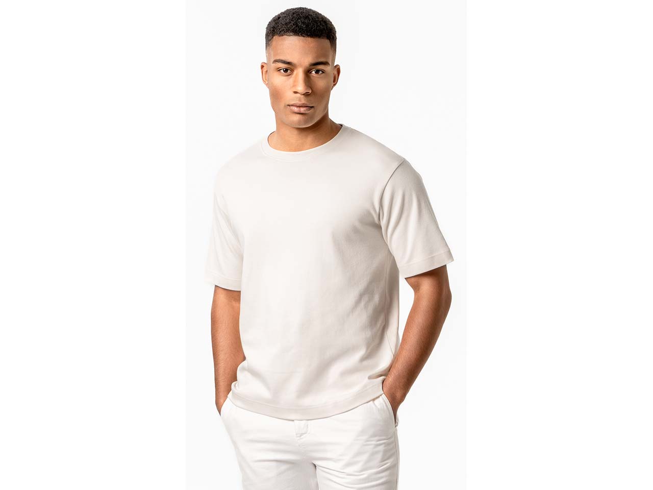 Living Crafts Bio-Herren-T-Shirt "AIDEN" aus schwerem Jersey, tofu, Gr. XL