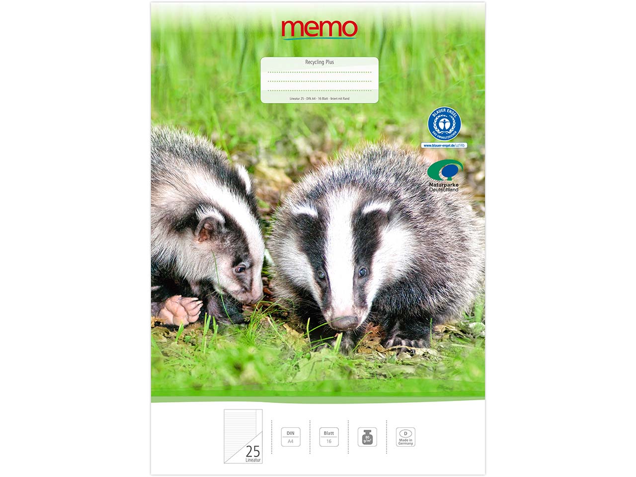 memo Schulheft A4 Nr. 25 liniert mit Rand