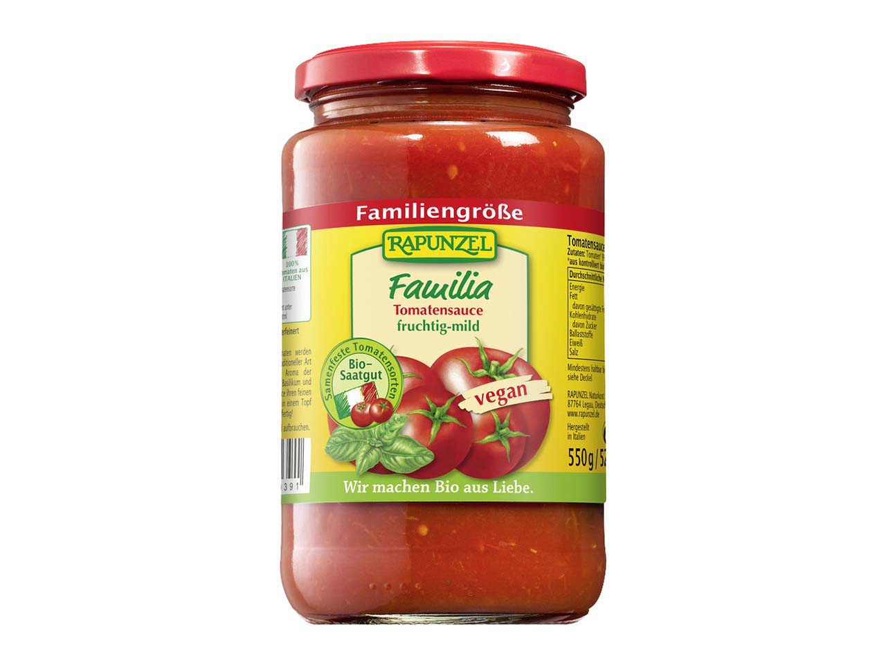RAPUNZEL Bio-Tomatensauce "Familia", 525 ml