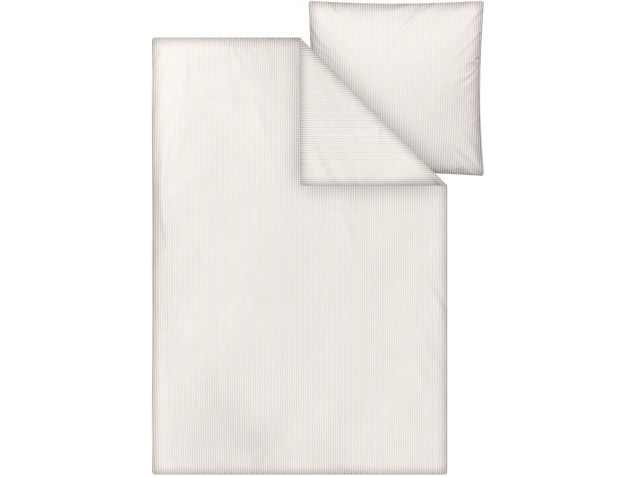 MELA Bio-Bettwäsche 'MAJULI STRIPES' aus Perkal, 2-tlg., 135x200/80x80 cm, birke/weiß