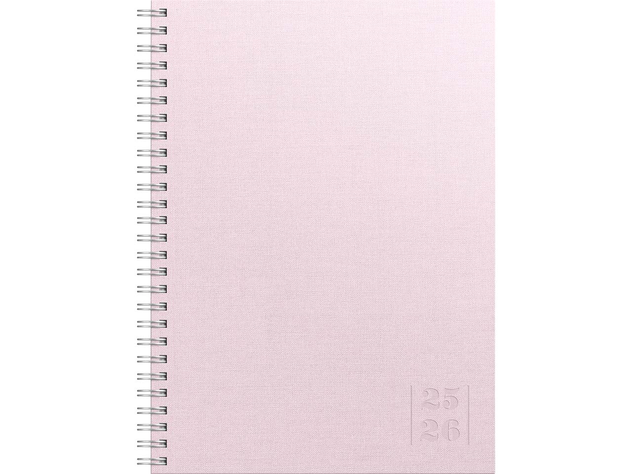 Burde Kalender für Schüler "Senator" 2025/2026, DIN A5, Textil rosa