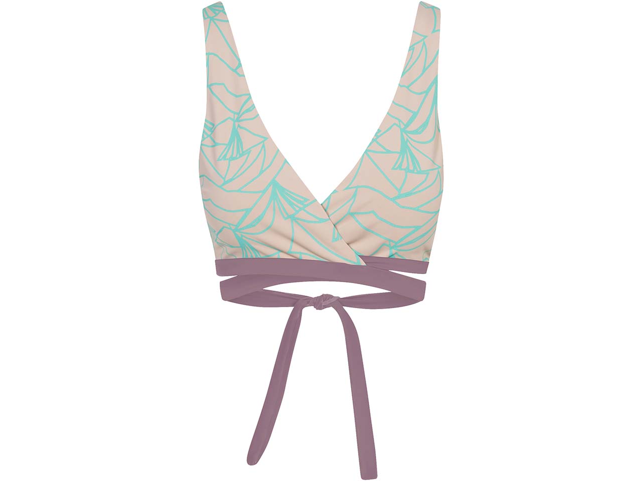 bleed Damen-Bikini-Wendetop mit zusätzlichen Verschlussbändern, lila-beige, Gr. L