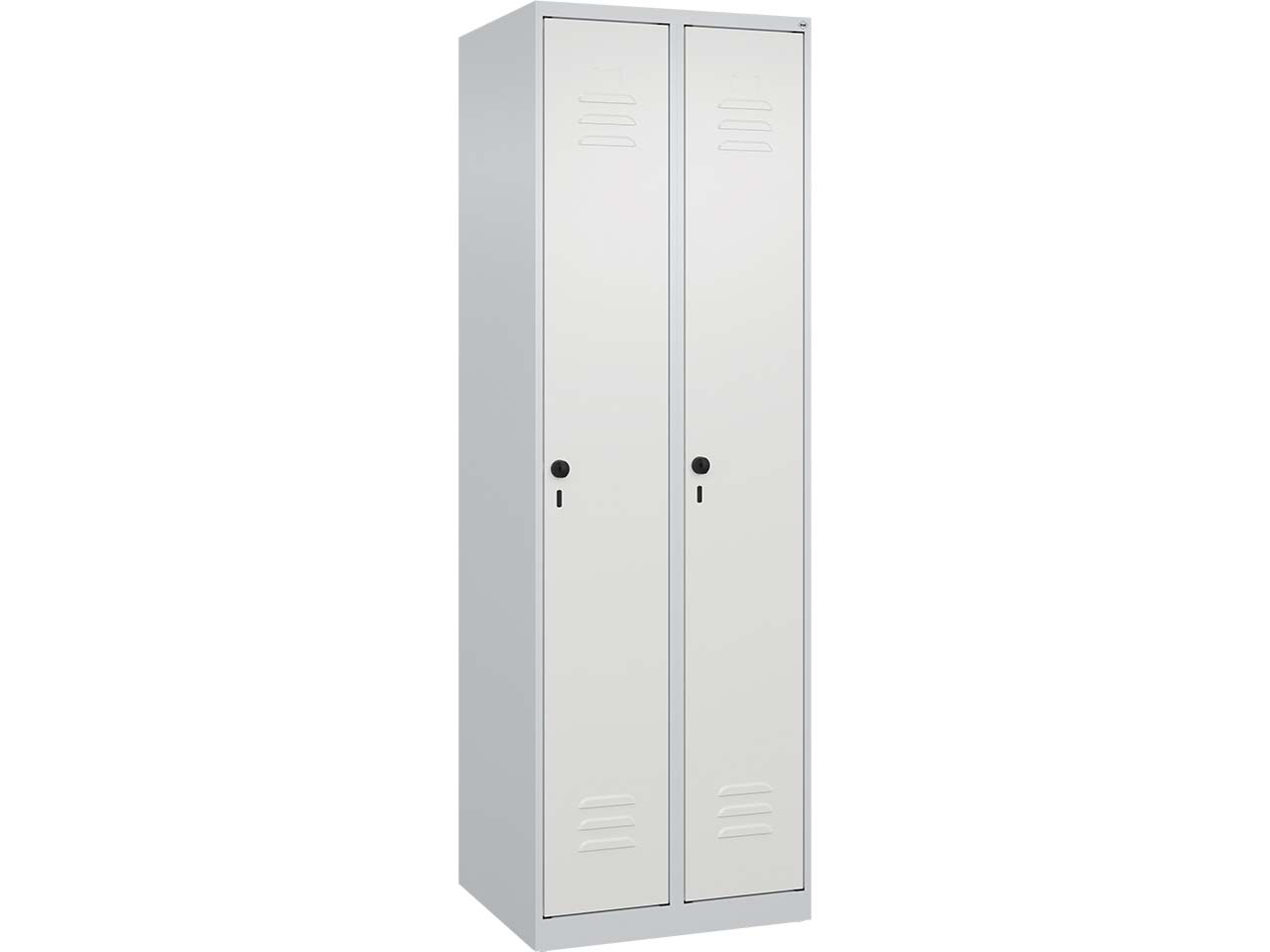 C+P Spind Classic PLUS, 2 Abteile, 1850x600x500mm, Lichtgrau/Verkehrsweiß