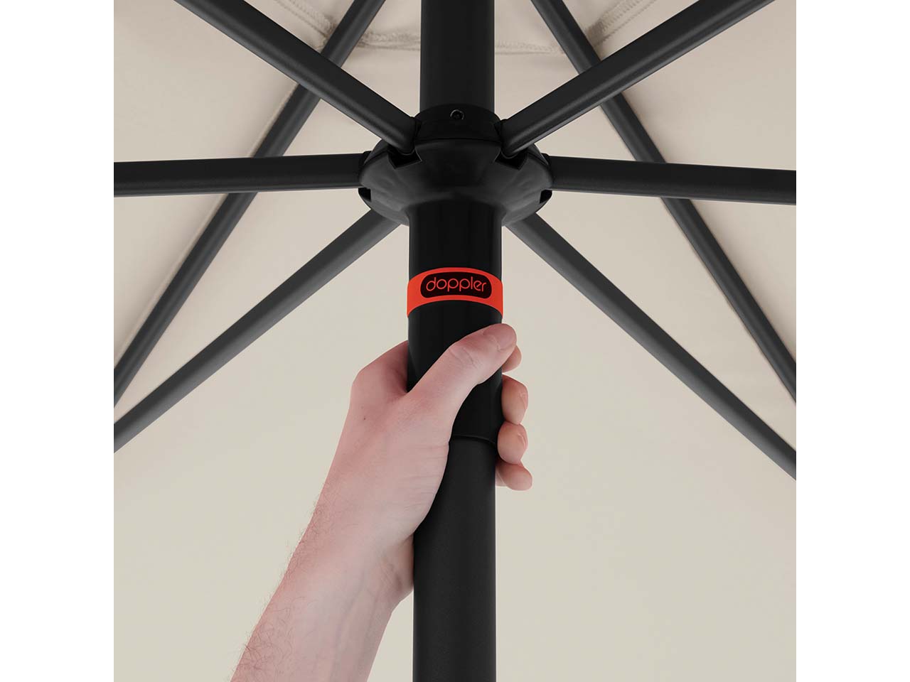 doppler Sonnenschirm "myZone Push Up" Ø 300 cm, HV, natur