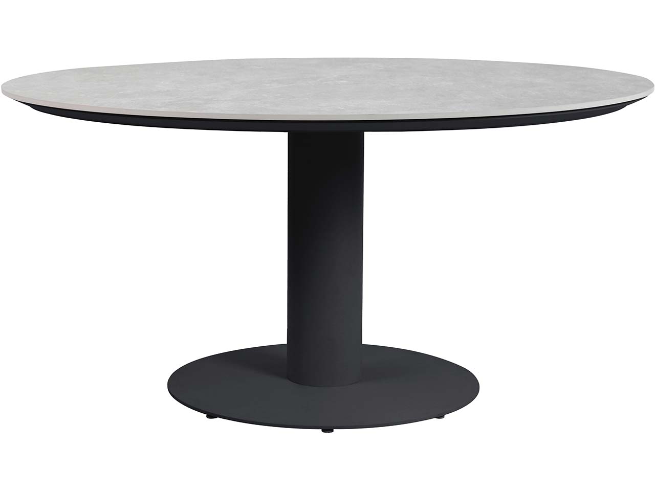 Gartentisch "Porto" rund Ø 130 x H 74 cm, Sinterstein, Stahl, Aluminium, anthrazit