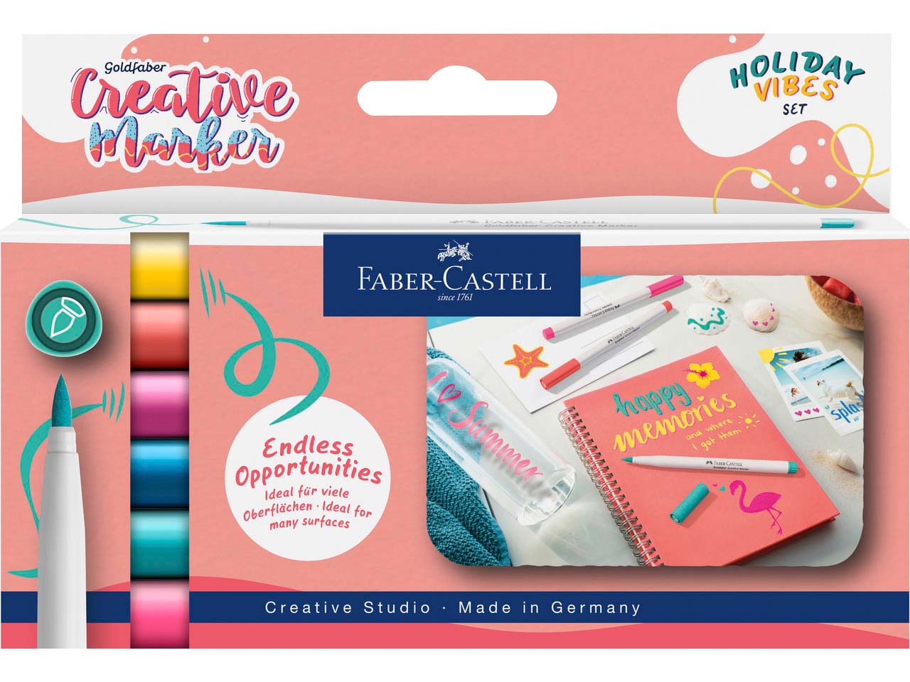 Faber-Castell 6er-Set Goldfaber Creativ-Marker "Holiday Vibes" B-Spitze